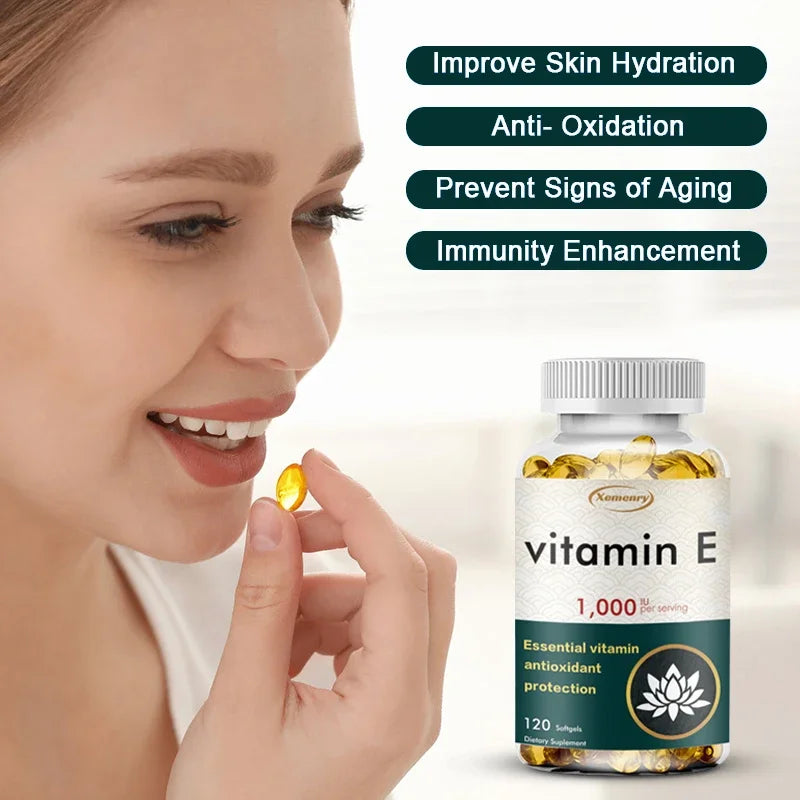 Vitamin E Capsules - Facial Care, Skin, Heart  Health, Anti-Aging, Antioxidant