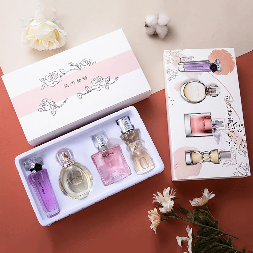 Gift Box Four Piece Set Perfume Women Lasting Fragrance Body Spray Floral Scent Pheromone Eau De Parfum Cologne 105ml Toilette