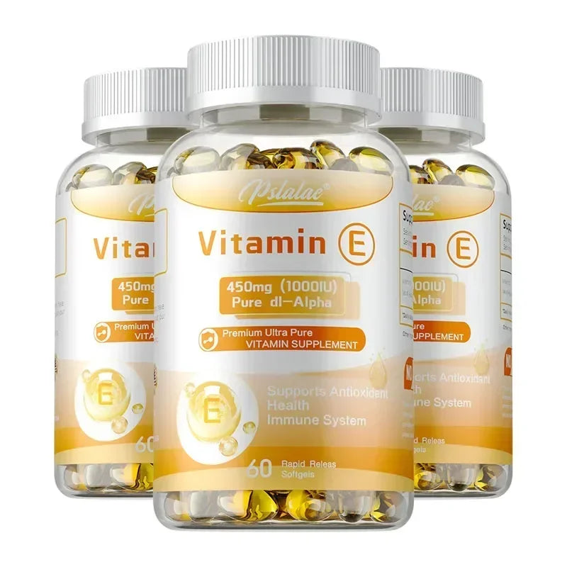 Vitamin E Capsules 450mg - Anti-aging, Skin Firming, Wrinkle Reduction, Support Skin, Heart and Immune Health Supplement