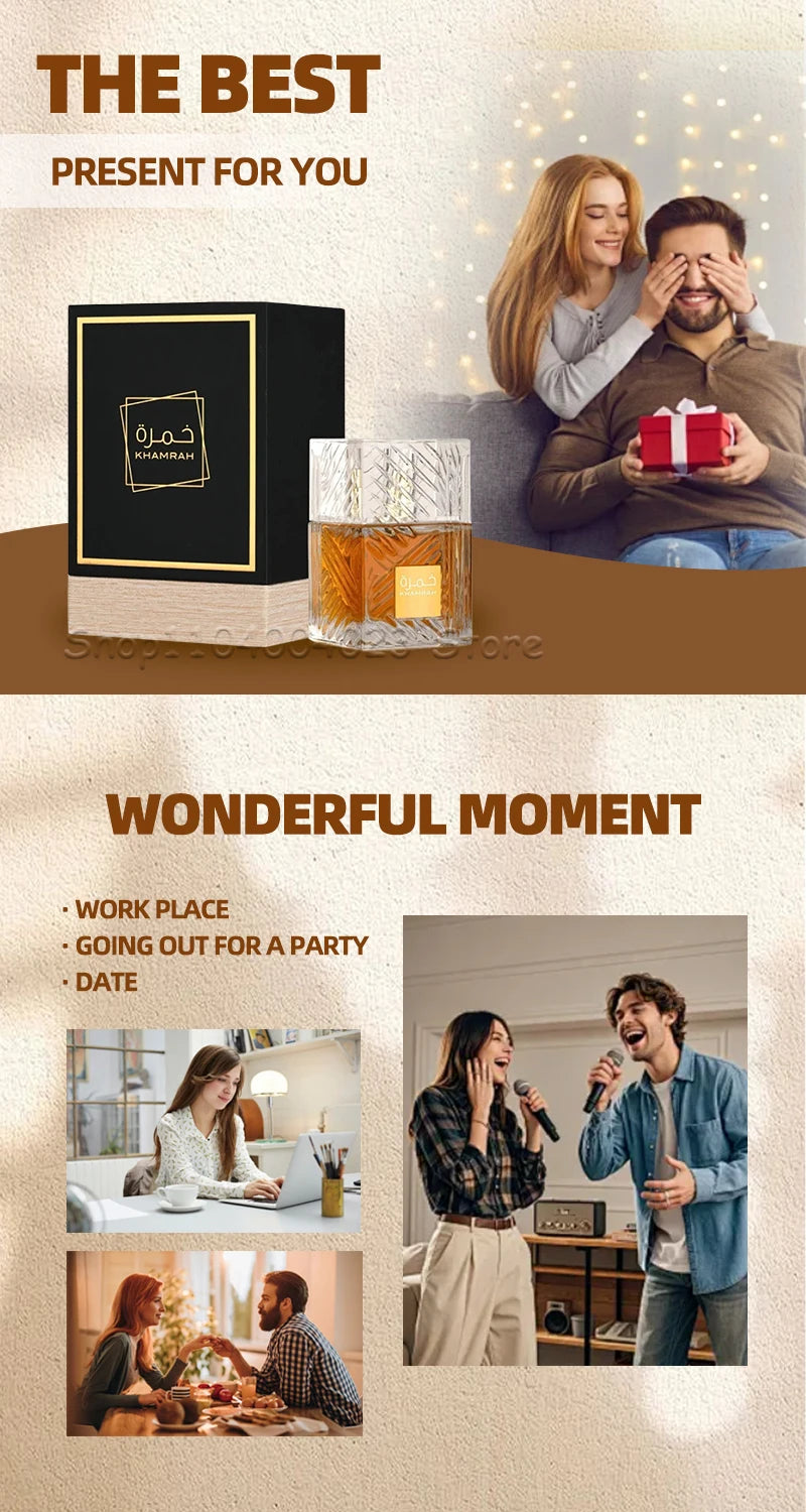 Lattafa Khamrah Perfume Eau de Parfum Spray Original Arabian Perfume Aromatic Spicy Fragrance For Women For Men For Evening Wear