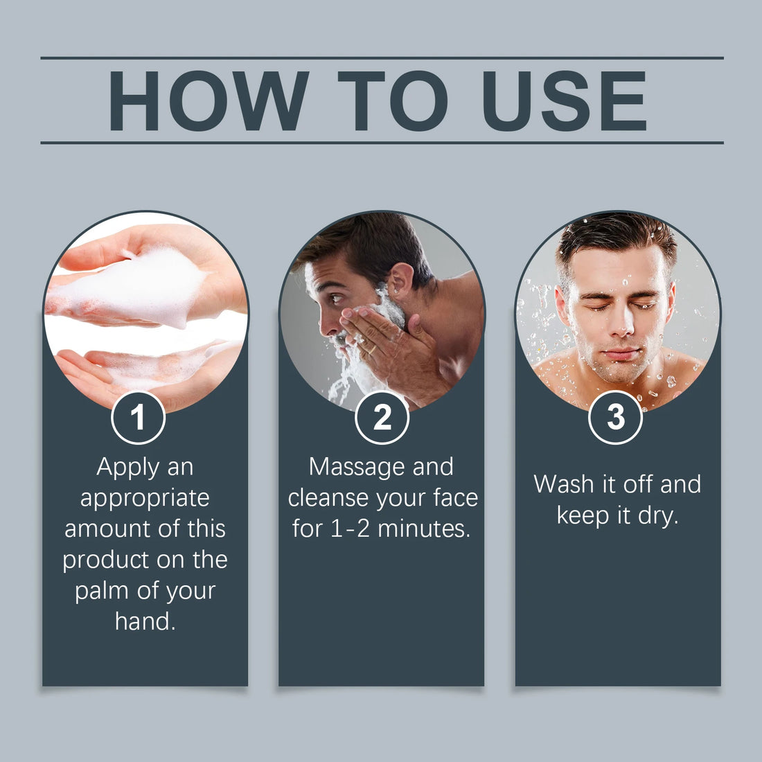 Men's Nourishing Facial Cleanser Refine Pores Brightening Gentle Oil Control Face Wash for Deep Cleansing & Refreshing Skin