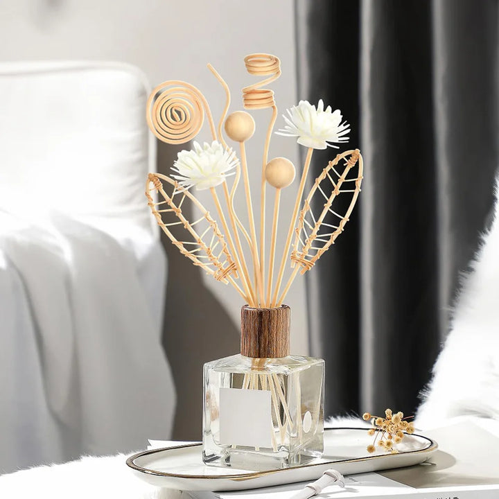 12PCS Natural Rattan Reed Diffuser Sticks Unscented Essential Oil Aromatherapy Set