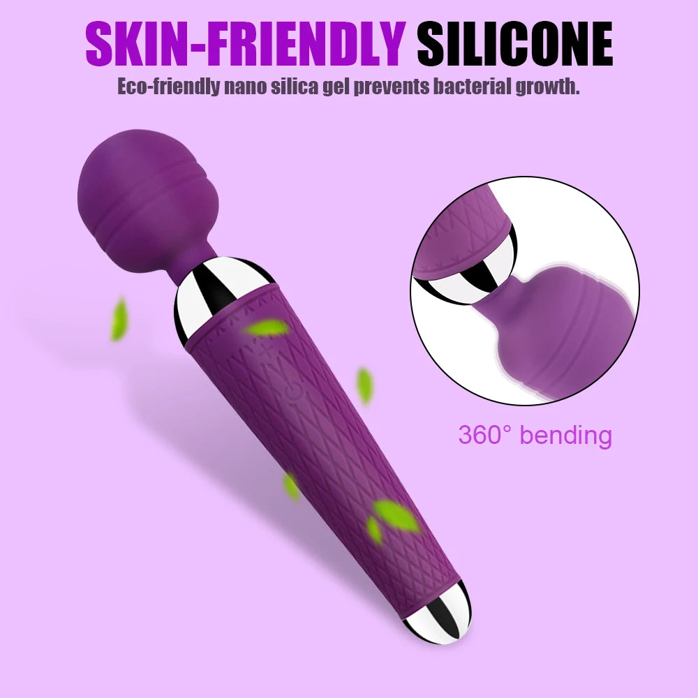 Powerful Clitoris Vibrators USB Recharge Magic Wand AV Vibrator Massager Sexual Wellness Erotic Sex Toys for Women Adult Product