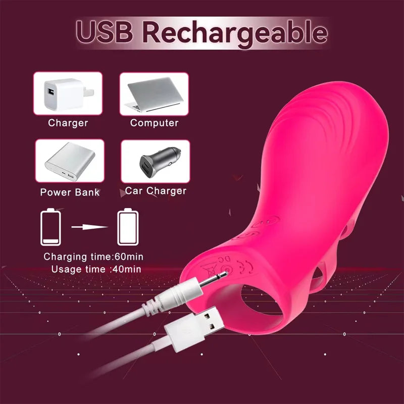 Finger Vibrator For Female Clitoral G Spot Stimulator Nipple Massager Sexual Pleasure Mini Couple Sex Toy For Women Adults 18