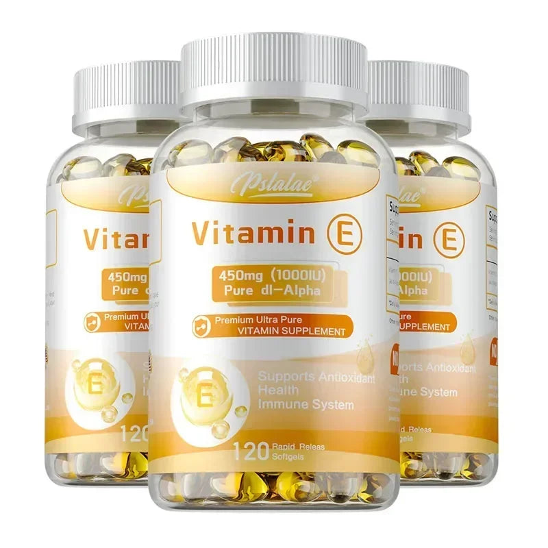 Vitamin E Capsules 450mg - Anti-aging, Skin Firming, Wrinkle Reduction, Support Skin, Heart and Immune Health Supplement
