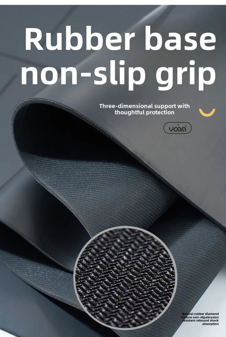 ‌PU & Natural Rubber Yoga Mat - Women’s Anti-Slip Fitness Mat with Laser Alignment Lines, Extra Thick & Durable Premium Edition‌