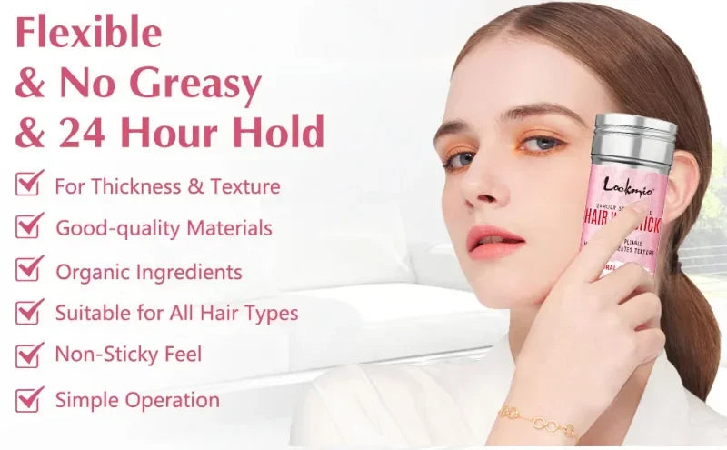 Professional Styling Wax Kit for Women, Anti-frizz Pomade, Smoothing, Broken Back Hair Mud, Messy Hairs Control Wax Rod