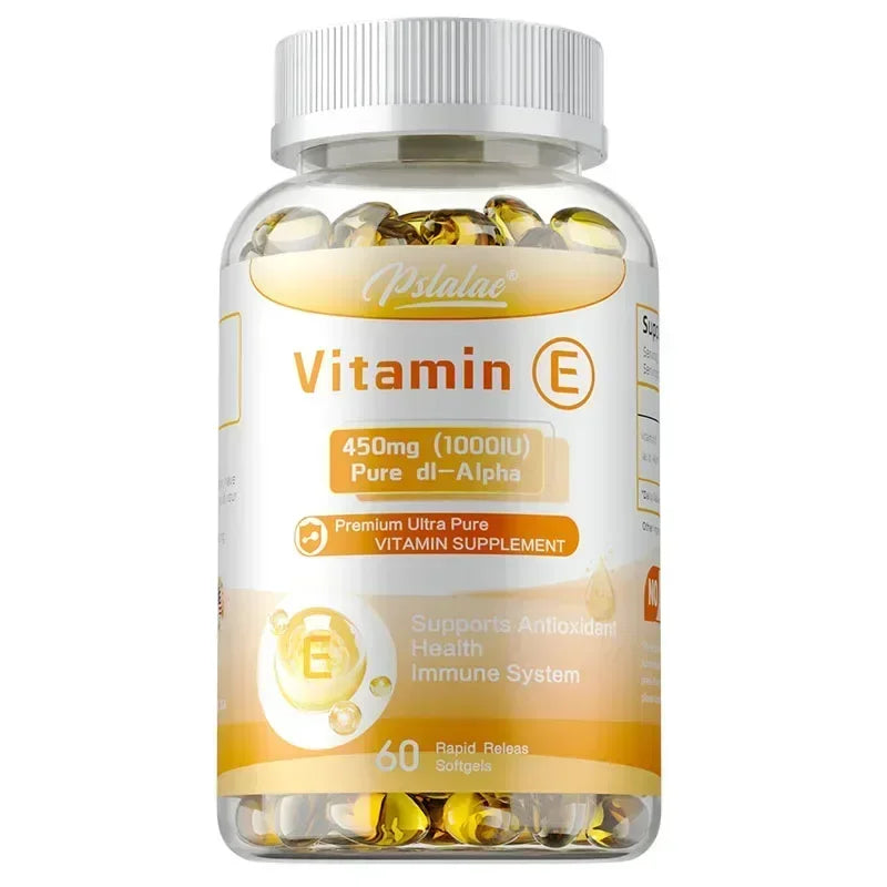 Vitamin E Capsules 450mg - Anti-aging, Skin Firming, Wrinkle Reduction, Support Skin, Heart and Immune Health Supplement