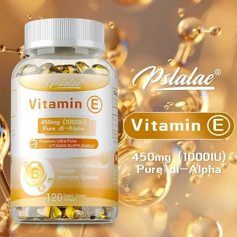 Vitamin E Capsules 450mg - Anti-aging, Skin Firming, Wrinkle Reduction, Support Skin, Heart and Immune Health Supplement
