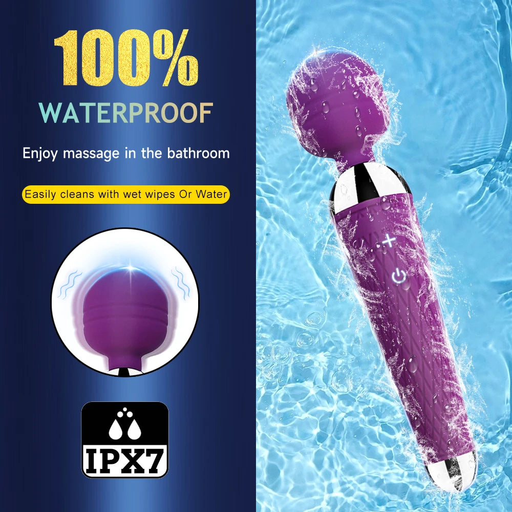 Powerful Clitoris Vibrators USB Recharge Magic Wand AV Vibrator Massager Sexual Wellness Erotic Sex Toys for Women Adult Product