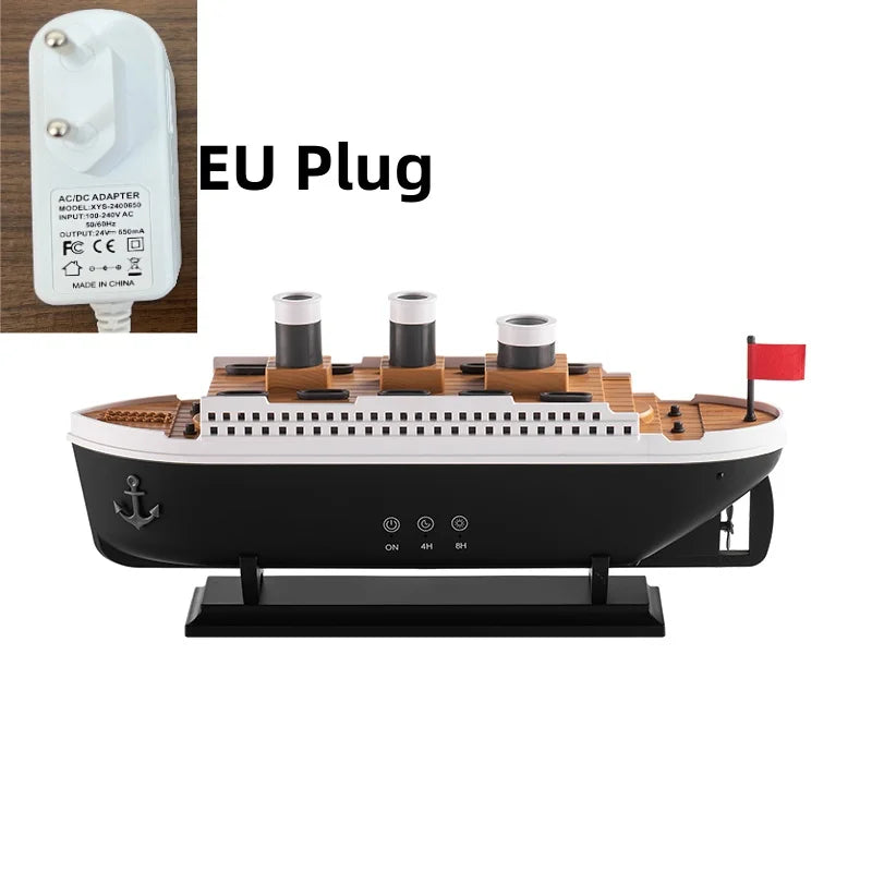 250ml Titanic Ship Model Decoration Air Humidifier Essential Oil Diffuser Jellyfish Smoke Ring Spray Aroma Diffuser For Home