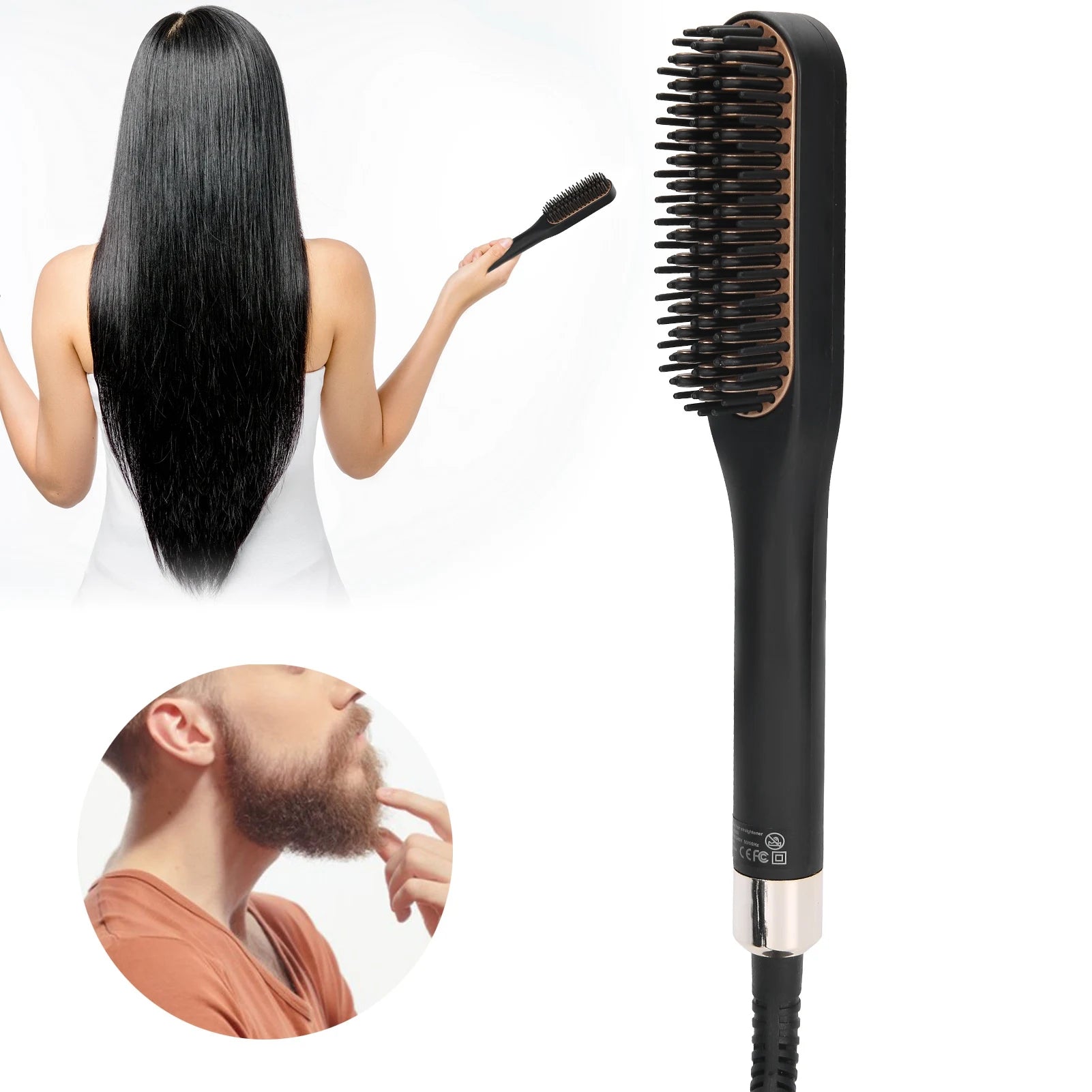 Electric Beard Straightening Comb Multifunctional Beard Straightener Brush for Men Beard Straightener Brush Heated Men Hair Comb