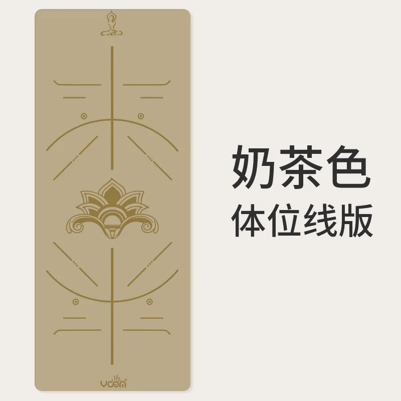 ‌PU & Natural Rubber Yoga Mat - Women’s Anti-Slip Fitness Mat with Laser Alignment Lines, Extra Thick & Durable Premium Edition‌