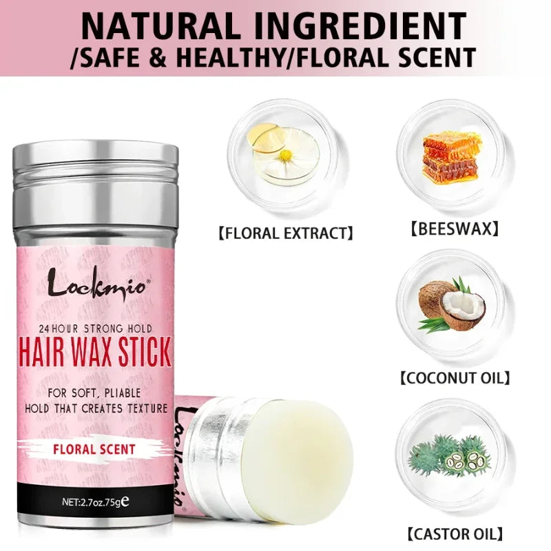 Professional Styling Wax Kit for Women, Anti-frizz Pomade, Smoothing, Broken Back Hair Mud, Messy Hairs Control Wax Rod
