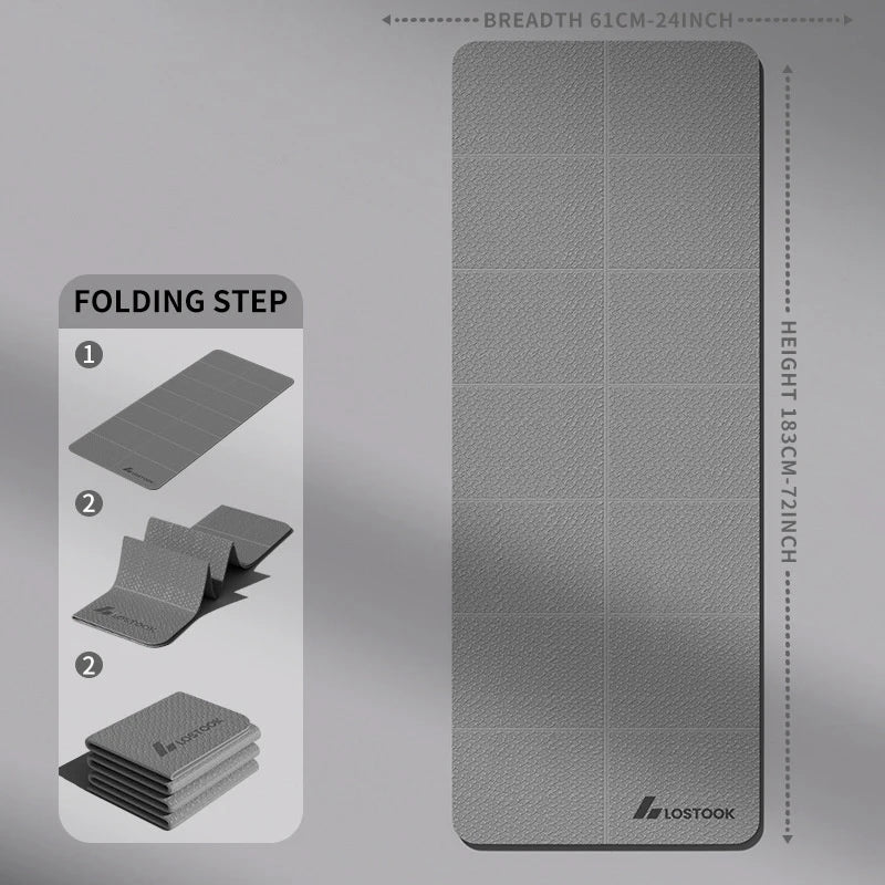 1PC Foldable Yoga Mat Eco Friendly Tpe Folding Travel Fitness Exercise Double Sided Non-Slip For Pilates & Floor Workouts