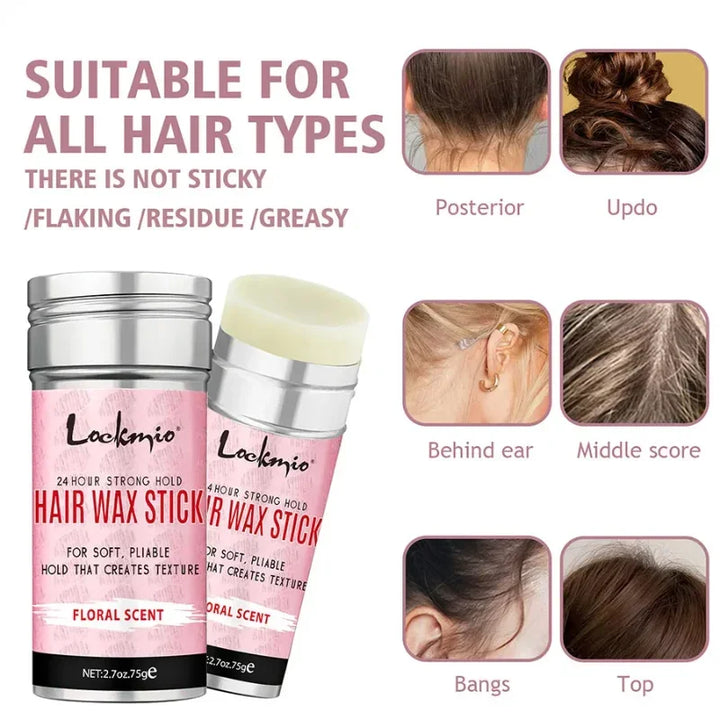 Professional Styling Wax Kit for Women, Anti-frizz Pomade, Smoothing, Broken Back Hair Mud, Messy Hairs Control Wax Rod