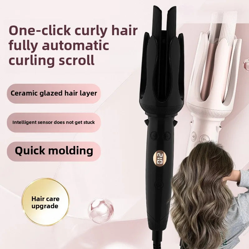 Advanced Hair Curling Iron New Hair Curler with LED Display Anti-Tangle & Auto-Off Protable Curling Wand for Home and Travel Use