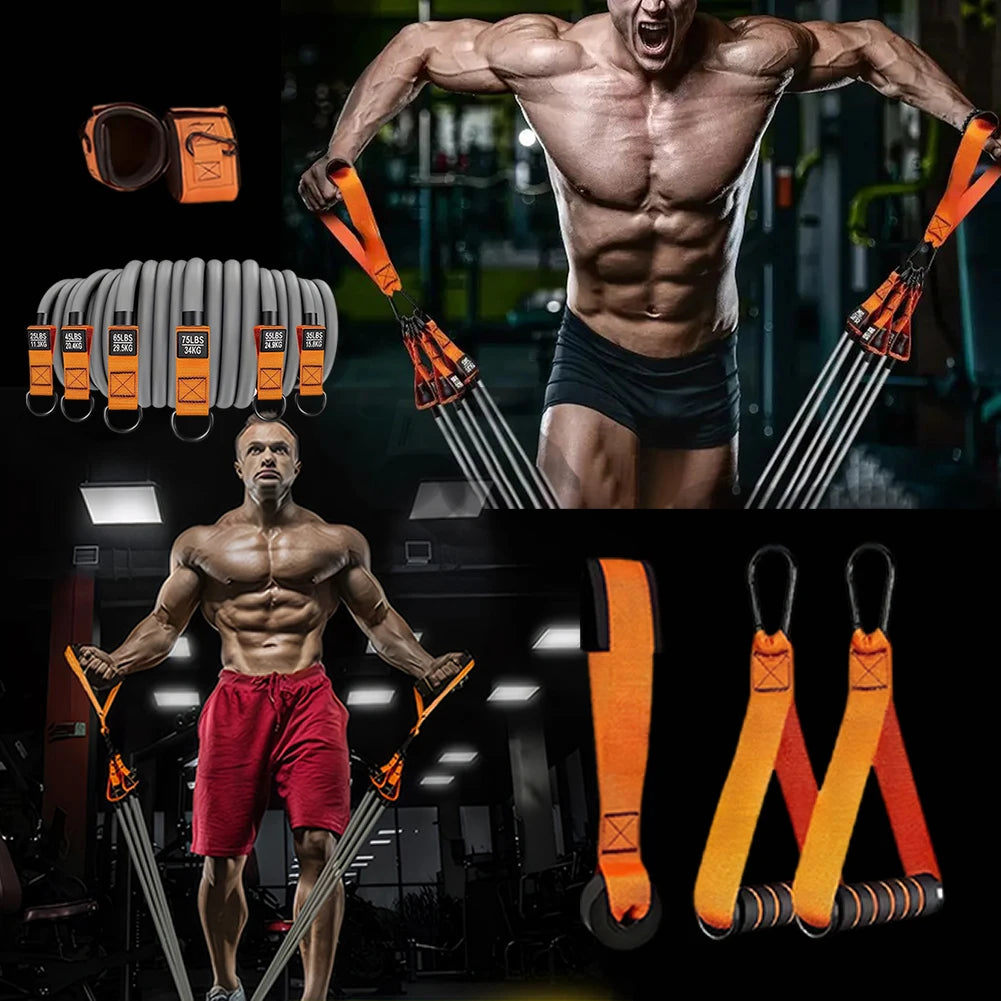 Resistance Bands Exercise Bands with Handles Fitness Bands Set Multi-Function Workout Bands Weight Bands Home Gym Equipment