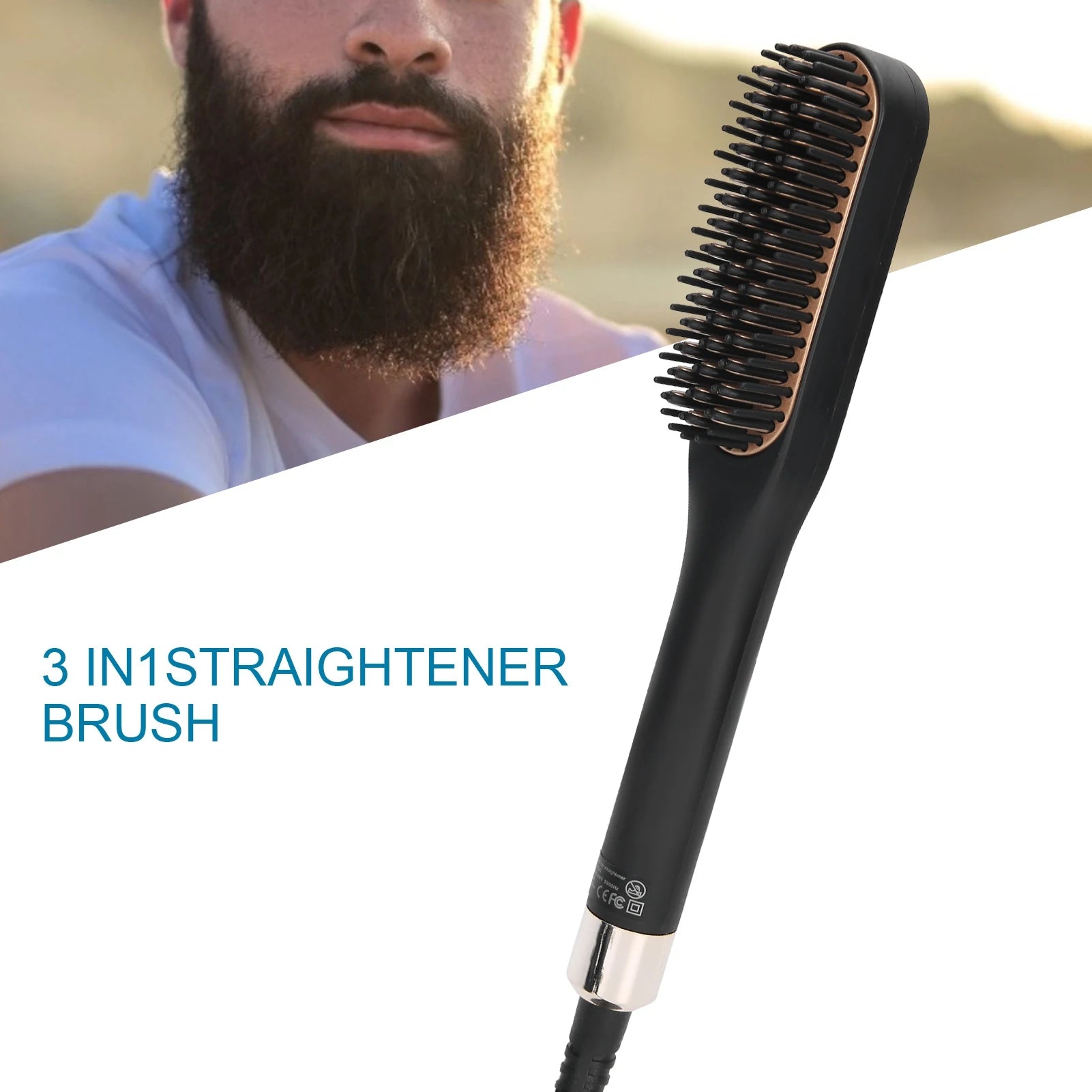 Electric Beard Straightening Comb Multifunctional Beard Straightener Brush for Men Beard Straightener Brush Heated Men Hair Comb