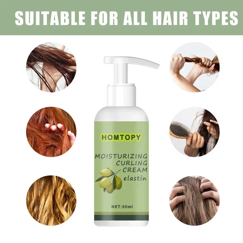 Natural Curl Hair Cream for Curly Hair Styling Curling Moisture Lotion Anti Frizzy Bounce Sculpting Boost Hair Conditioner Care