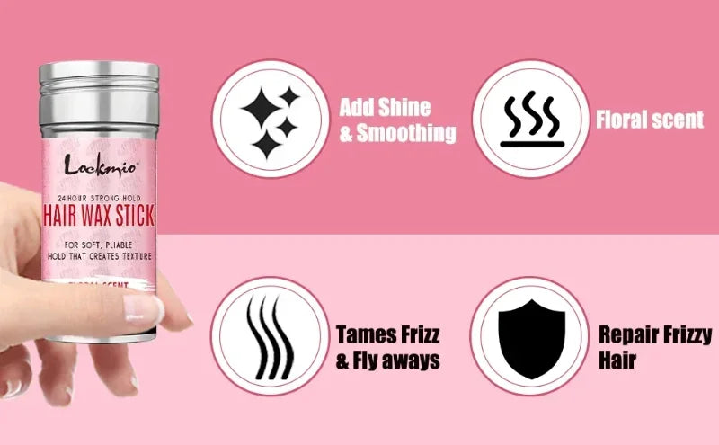 Professional Styling Wax Kit for Women, Anti-frizz Pomade, Smoothing, Broken Back Hair Mud, Messy Hairs Control Wax Rod