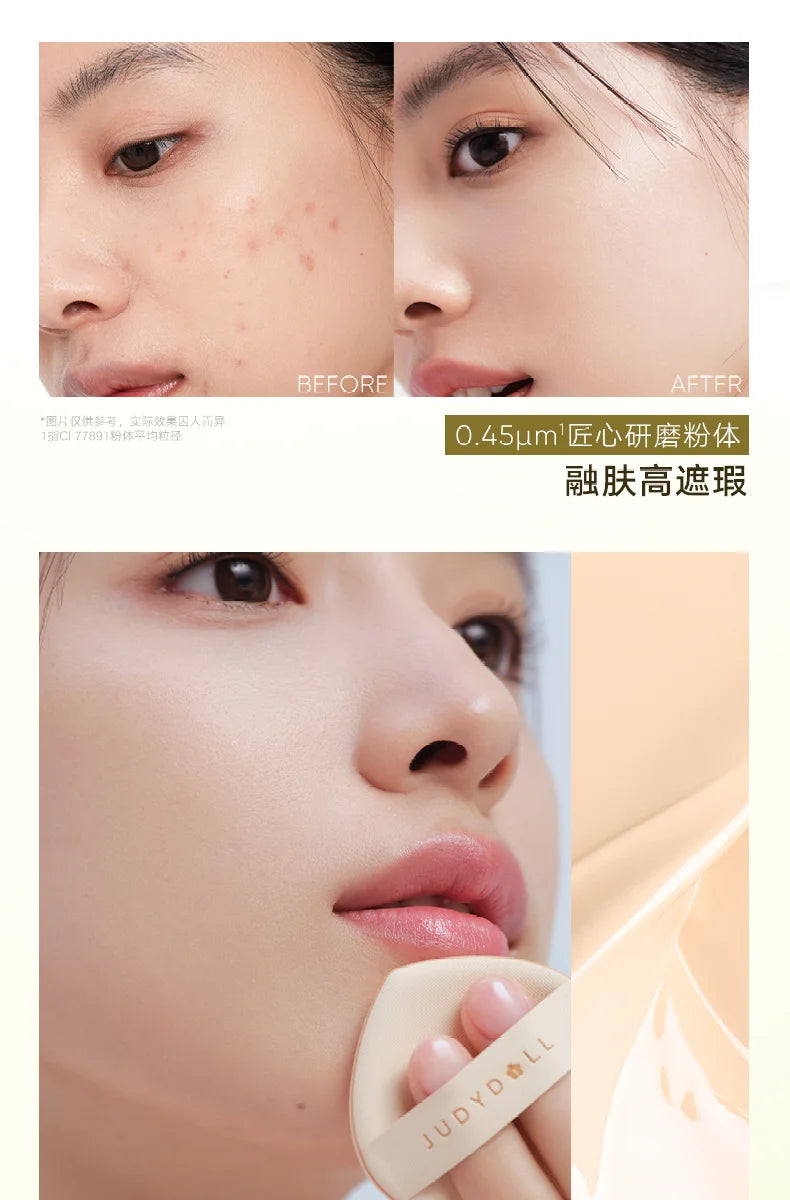 Judydoll Air Cushion Concealer Makeup Foundation Moisturizing Long-lasting Brightening Invisible Pores Liquid Oil Skin Cream
