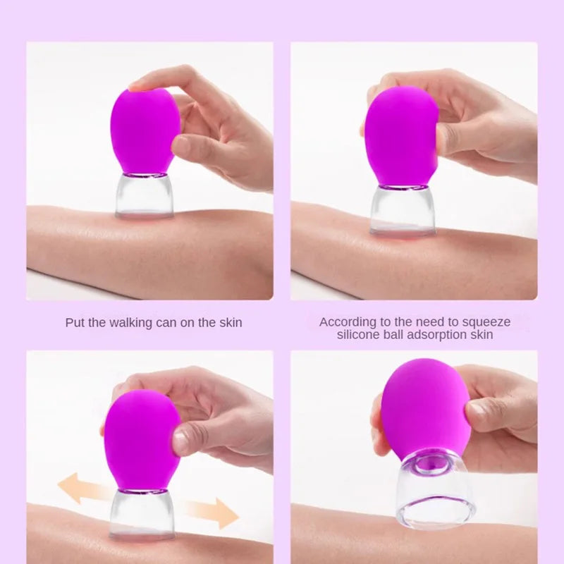Silicone Cupping Massage Cup For Body Face Neck Eye Massager Vacuum Tank Body Facial Care, Anti-aging Beauty Tool