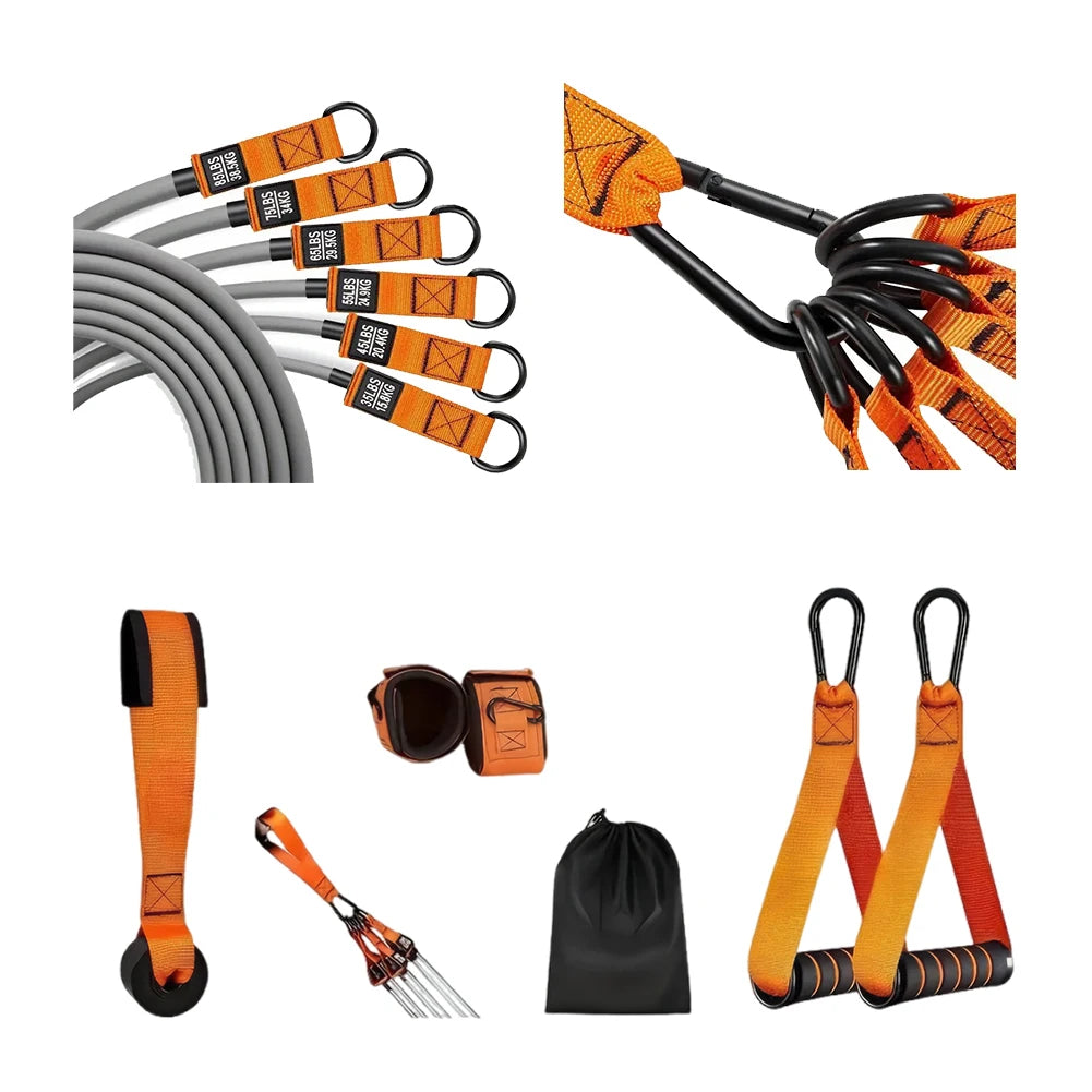 Resistance Bands Exercise Bands with Handles Fitness Bands Set Multi-Function Workout Bands Weight Bands Home Gym Equipment