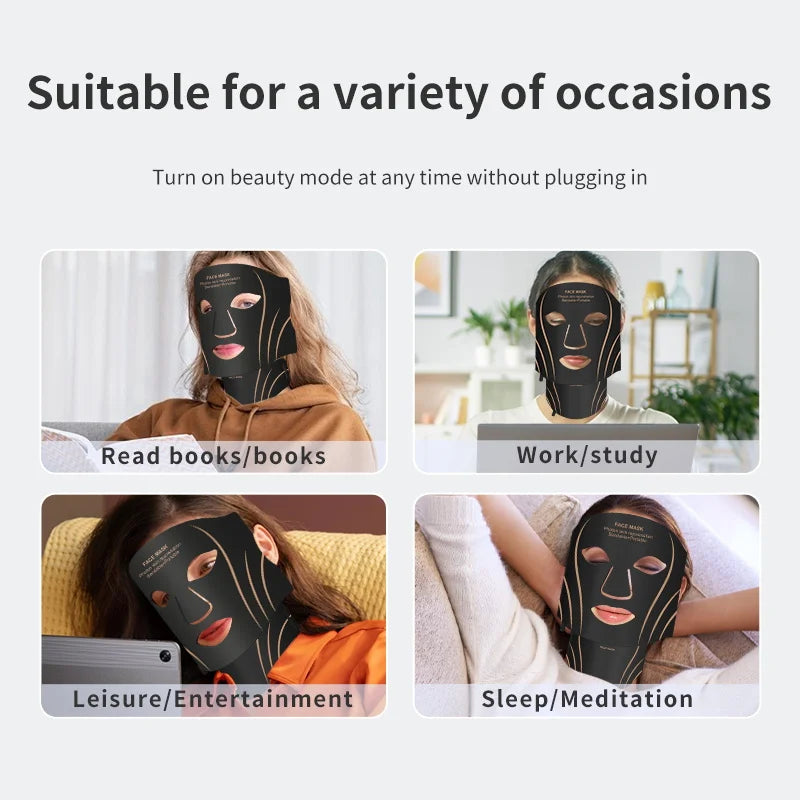 Silicone LED 7 Colors Facial Neck Mask Whitening Skin Acne Blemish Firming Skin Deep Repair  Remove Wrinkles Beauty Mask Device