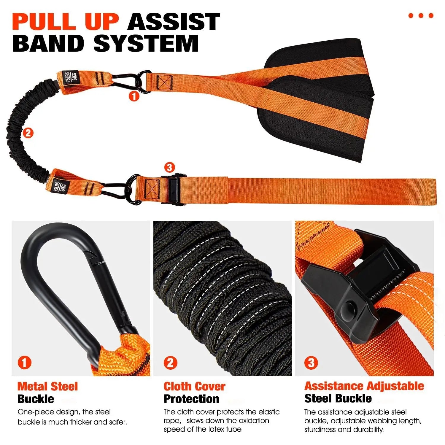 Pull Up Assistance Bands, Heavy Duty Resistance Band for Pull Up,Knee Rest, Bands for Pull Up Assist for Strength Training
