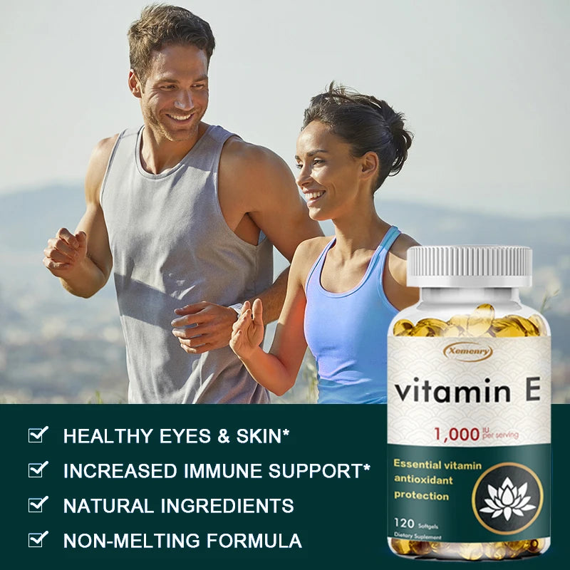 Vitamin E Capsules - Facial Care, Skin, Heart  Health, Anti-Aging, Antioxidant
