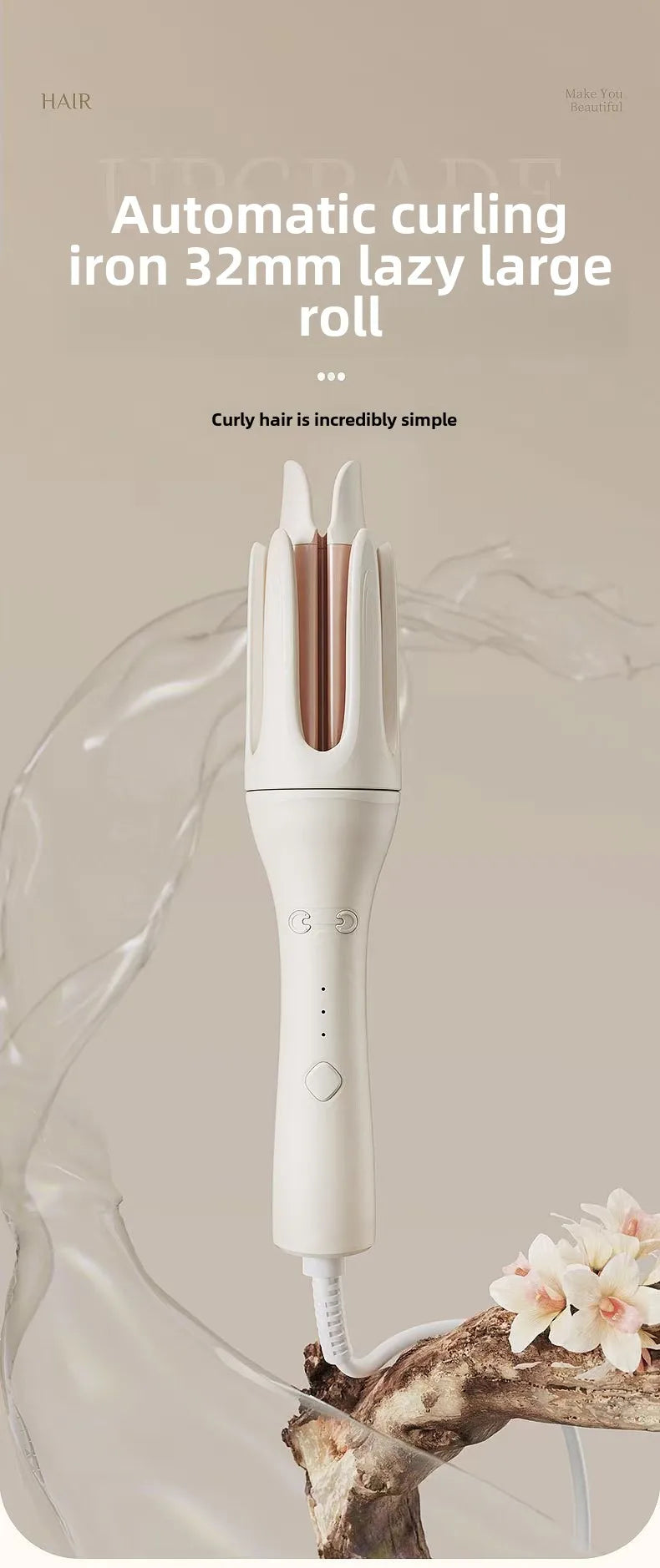 Automatic Rotating Curling Iron Electric Rotation Does Not Hurt Hair Portable Hair Curler for Comfortable and Safe Hair Styling