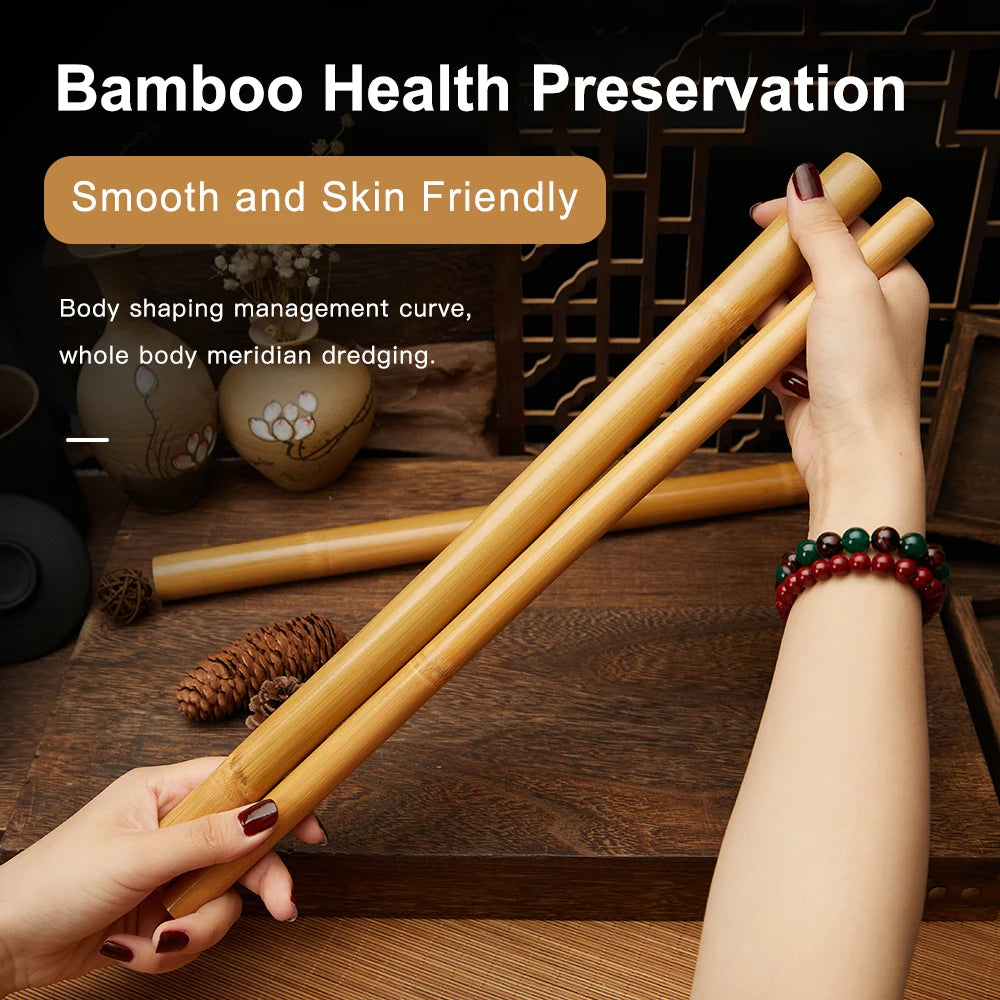Natural Bamboo Massage Stick Wood Therapy Stick Gua Sha Massage Wood Therapy Tools for Body Contour Cupping Gua Sha Massager