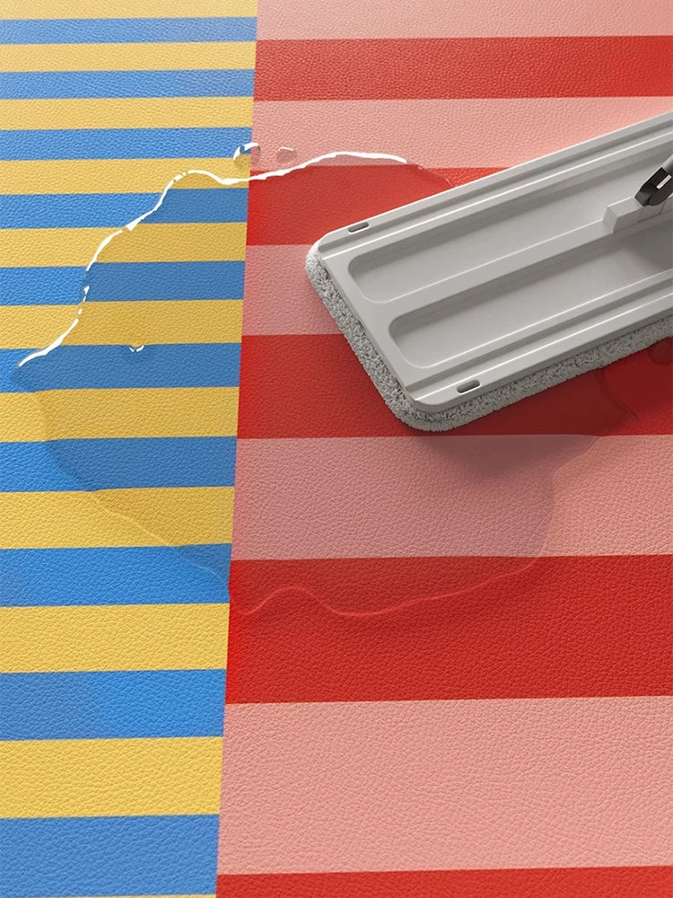 Kitchen Special Carpet PVC Waterproof and Oil-proof Carpet Easy To Clean Cushioning Rugs Artistic Striped Decorative Carpet Mats