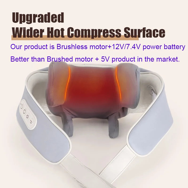 JianYouCare electrical neck shoulder body massager Heated Kneading Shiatsu Shawl Cervical back Massage machine Relieve fatigue