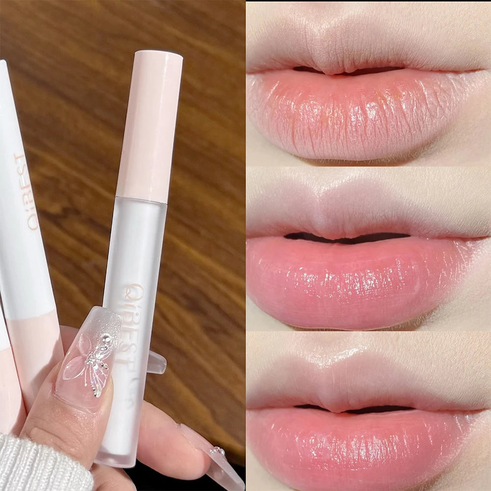 QIBEST 6Pcs/Box Matte Velvet Lipstick Sets Lasting Lip Glaze Kits Moisturizing Mirror Watery Lipgloss Makeup Set Necklace Gift