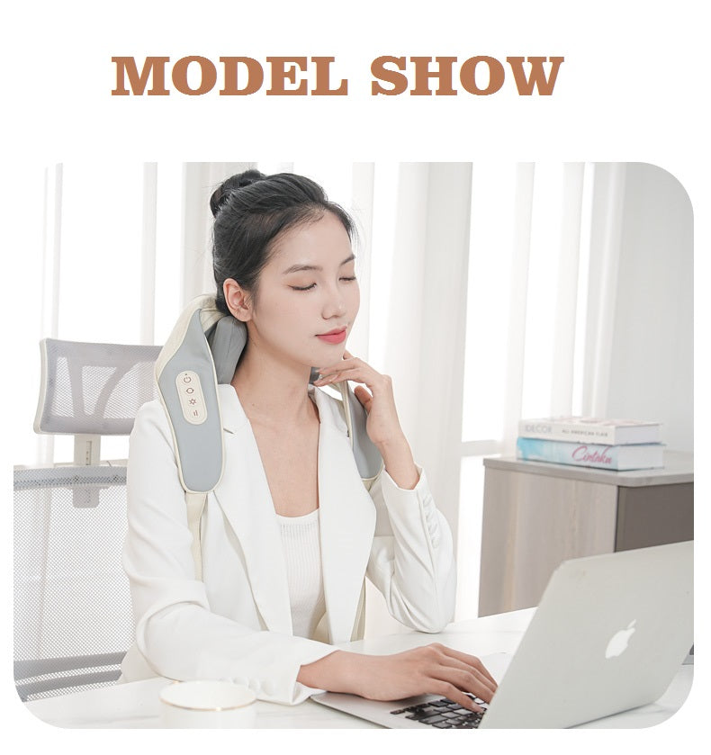 JianYouCare electrical neck shoulder body massager Heated Kneading Shiatsu Shawl Cervical back Massage machine Relieve fatigue