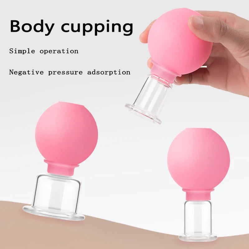 Rubber Face Massager Vacuum Cupping Face Skin Lifting Facial Cups Anti Cellulite Cup Anti-Wrinkle Cupping Therapy Facial Tool