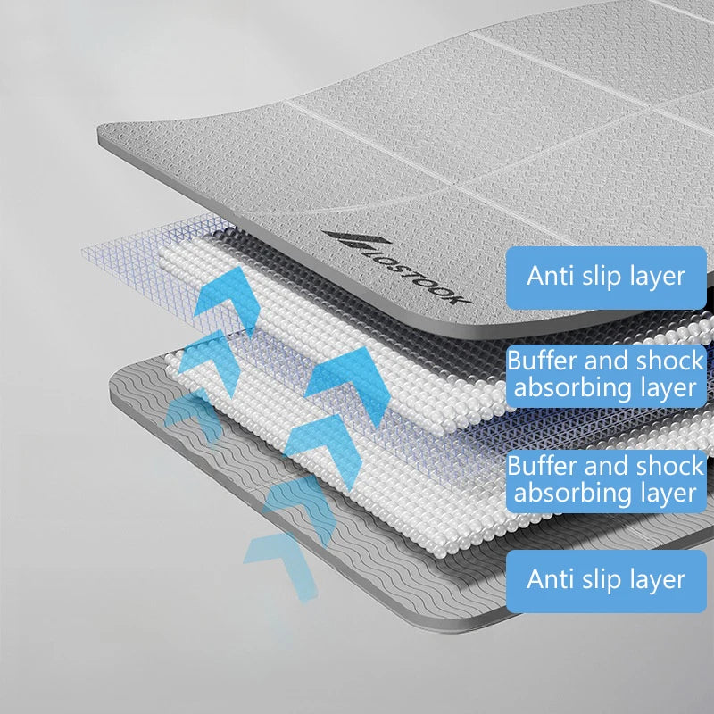 1PC Foldable Yoga Mat Eco Friendly Tpe Folding Travel Fitness Exercise Double Sided Non-Slip For Pilates & Floor Workouts