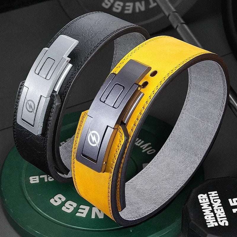 Powerlifting Lever Gym Belt Fitness Body Building Gym Waist Trainer Cowhide Belts Squats Lever Weight Lifting Belt for excercise