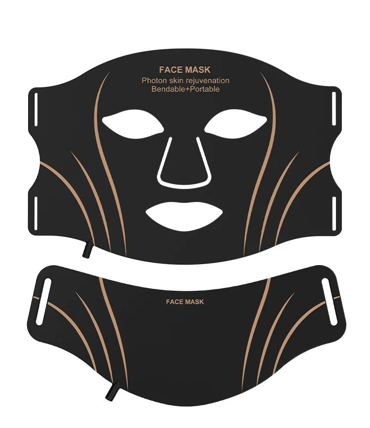 Silicone LED 7 Colors Facial Neck Mask Whitening Skin Acne Blemish Firming Skin Deep Repair  Remove Wrinkles Beauty Mask Device