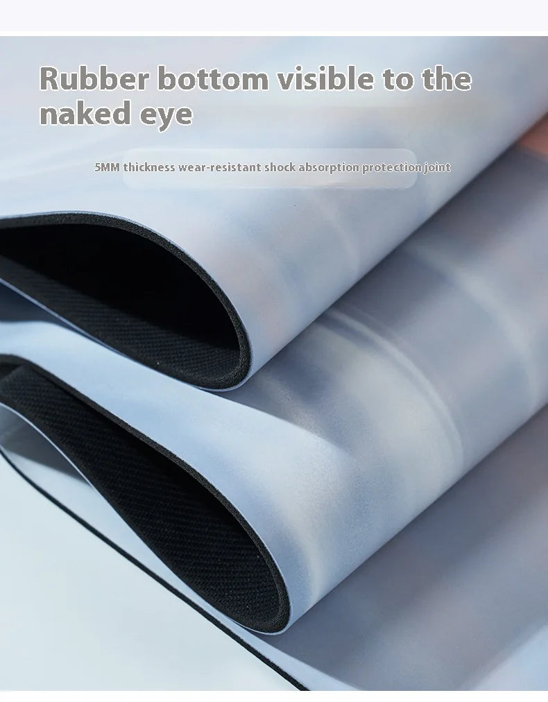 ‌Contrast-Colored PU & Natural Rubber Yoga Mat - Anti-Slip, Moisture-Wicking Dance/Fitness Mat with Artistic Design (Premium Edi