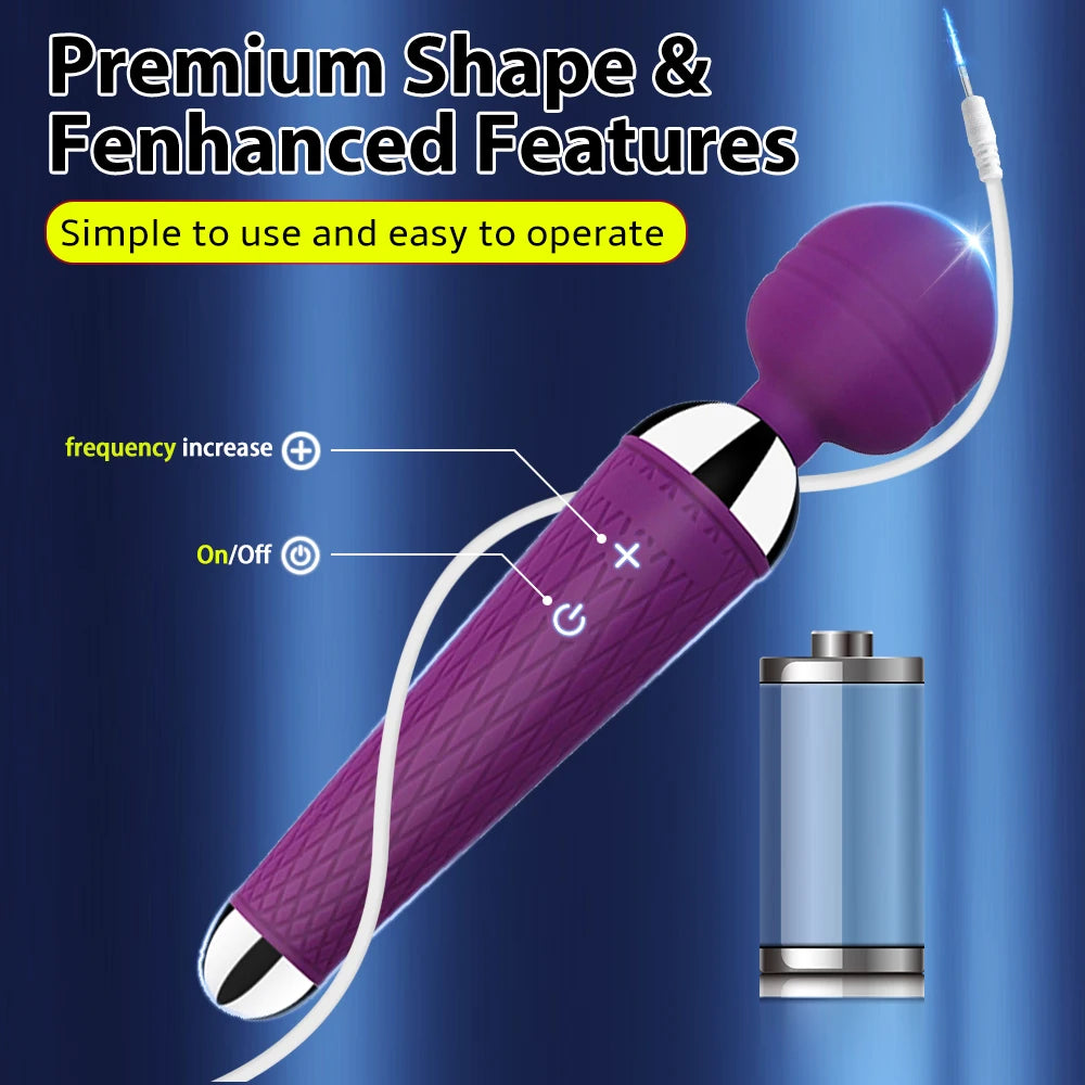 Powerful Clitoris Vibrators USB Recharge Magic Wand AV Vibrator Massager Sexual Wellness Erotic Sex Toys for Women Adult Product