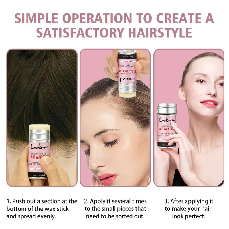 Professional Styling Wax Kit for Women, Anti-frizz Pomade, Smoothing, Broken Back Hair Mud, Messy Hairs Control Wax Rod