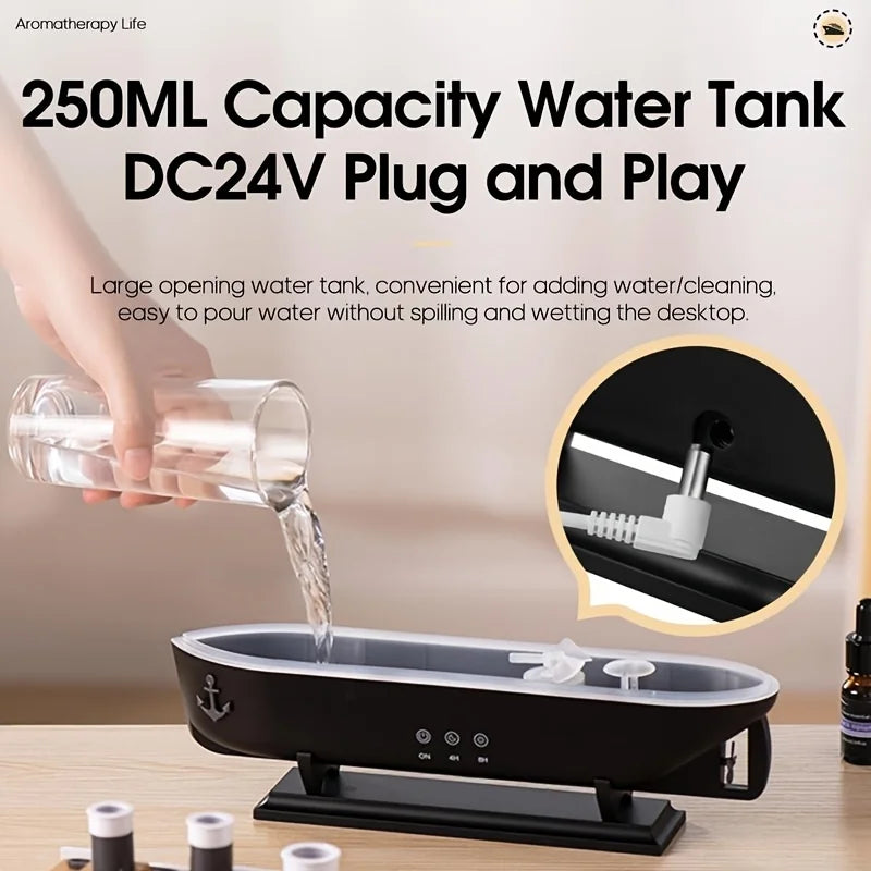 250ml Titanic Ship Model Decoration Air Humidifier Essential Oil Diffuser Jellyfish Smoke Ring Spray Aroma Diffuser For Home