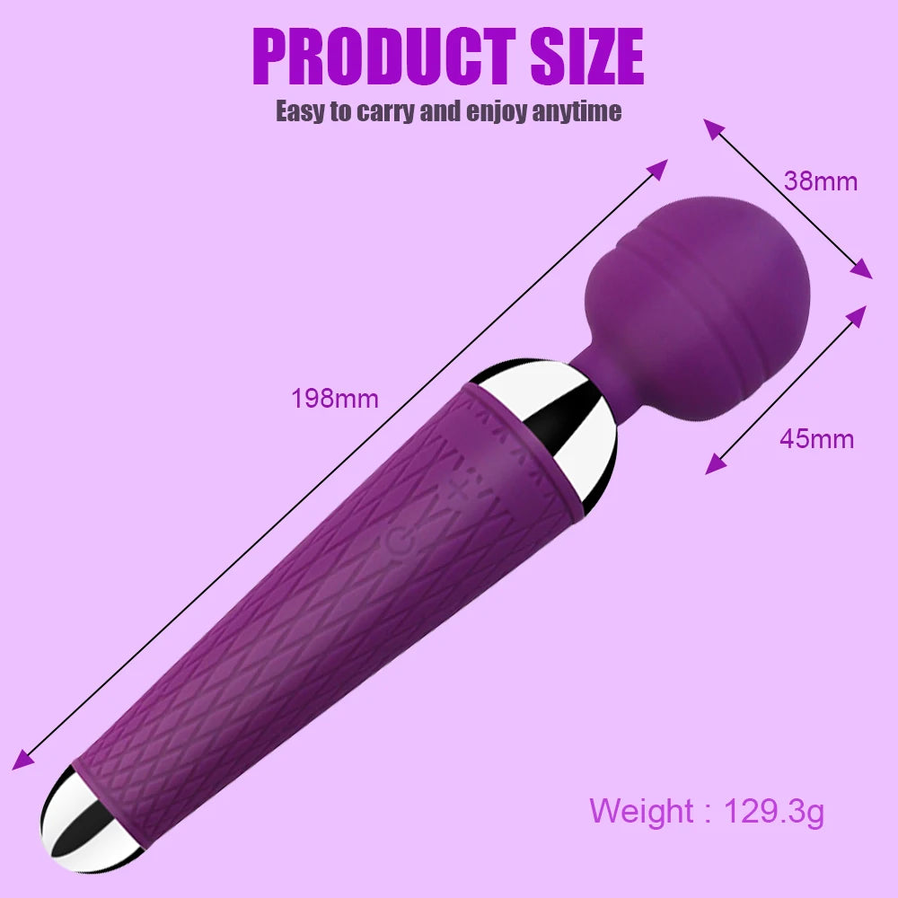 Powerful Clitoris Vibrators USB Recharge Magic Wand AV Vibrator Massager Sexual Wellness Erotic Sex Toys for Women Adult Product