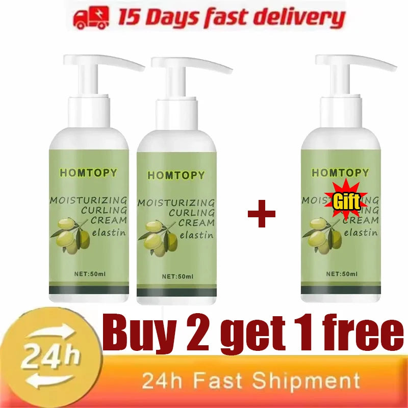 Natural Curl Hair Cream for Curly Hair Styling Curling Moisture Lotion Anti Frizzy Bounce Sculpting Boost Hair Conditioner Care