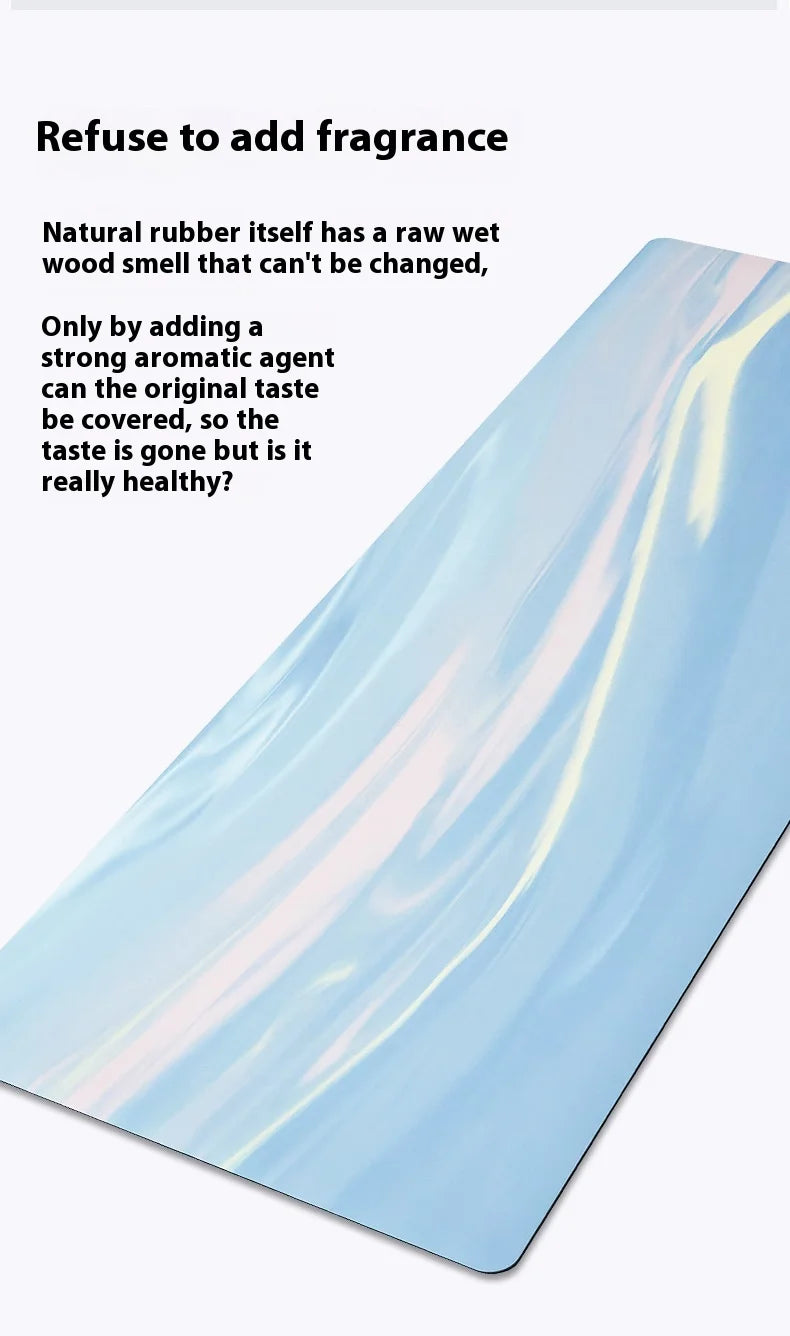 ‌Contrast-Colored PU & Natural Rubber Yoga Mat - Anti-Slip, Moisture-Wicking Dance/Fitness Mat with Artistic Design (Premium Edi