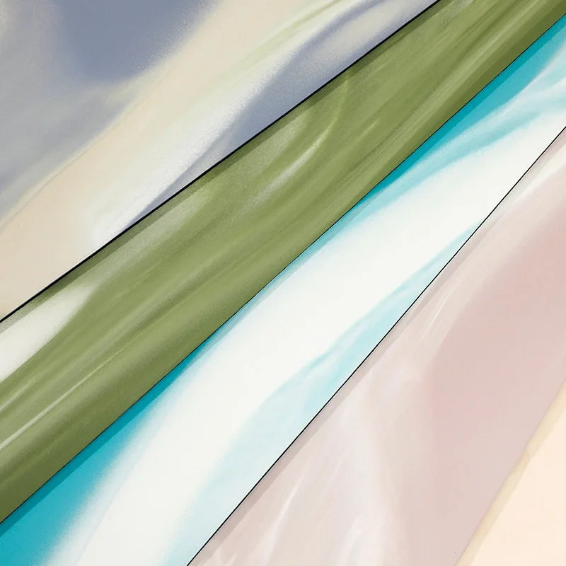 ‌Contrast-Colored PU & Natural Rubber Yoga Mat - Anti-Slip, Moisture-Wicking Dance/Fitness Mat with Artistic Design (Premium Edi