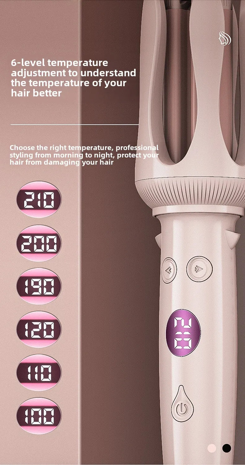 Advanced Hair Curling Iron New Hair Curler with LED Display Anti-Tangle & Auto-Off Protable Curling Wand for Home and Travel Use